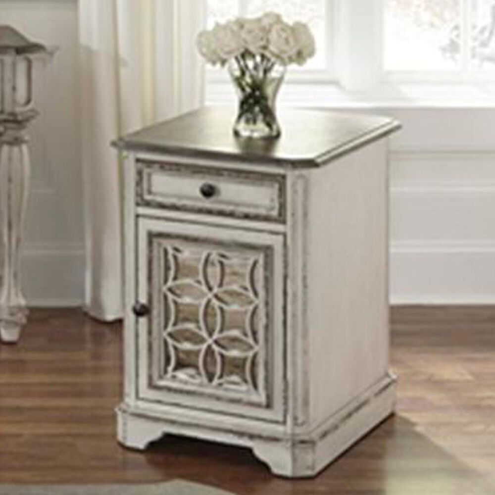 Belle Furnishings Chairside Table in Antique White, , large