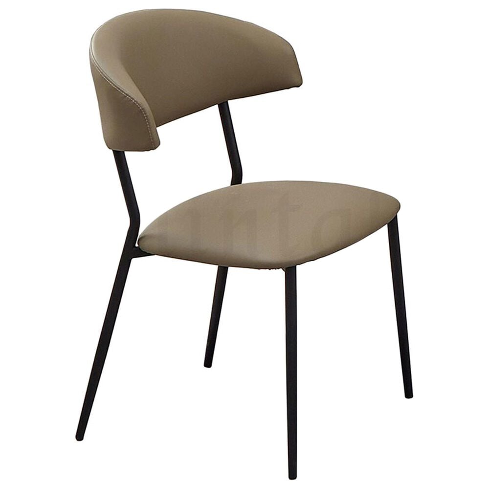Monroe Skyler Side Chair with Taupe Cushion in Matte Black, , large
