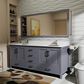Lexora Home Jacques 72" Double Bathroom Vanity in Dark Grey with 2 cm White Quartz Top and Rectangular Sinks, , large