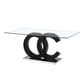 Global Furniture USA Dining Table in Matte Black & Stainless Steel, , large