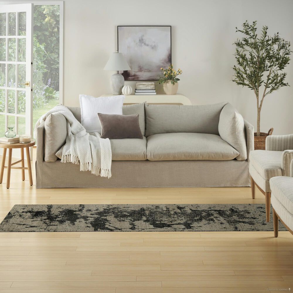 Nourison Maxell Grey and Ivory 2&#39;2&quot; x 7&#39;6&quot; Runner, , large