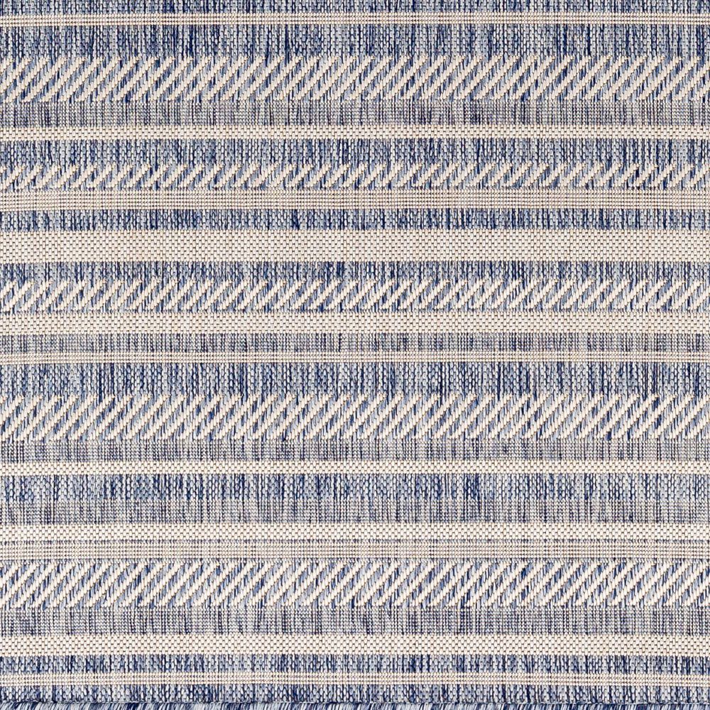 Surya Eagean EAG-2407 Navy, Blue, Pale Blue, Oatmeal, Gray, Off-White and Taupe 2&#39; x 2&#39;11&quot; Indoor/Outdoor Area Rug, , large