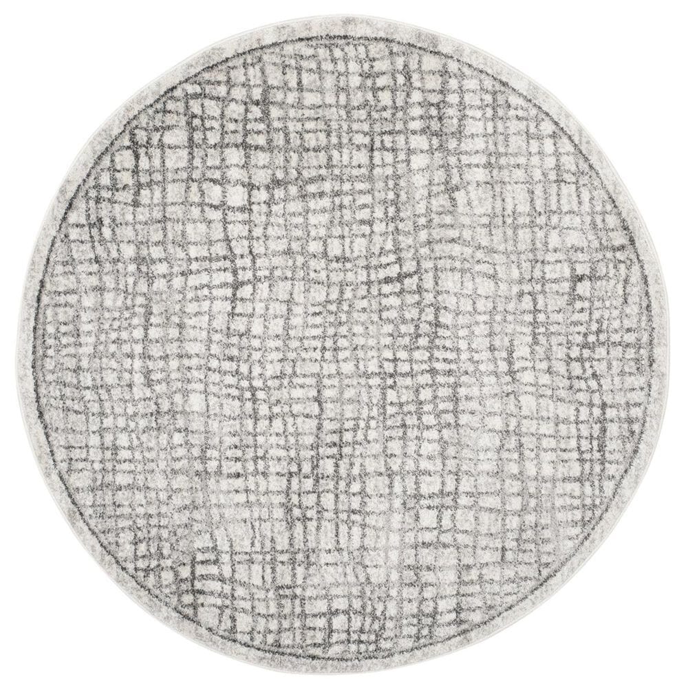 Safavieh Adirondack ADR103B-4R 4&#39; x 4&#39;  Silver/Ivory Round Rug, , large