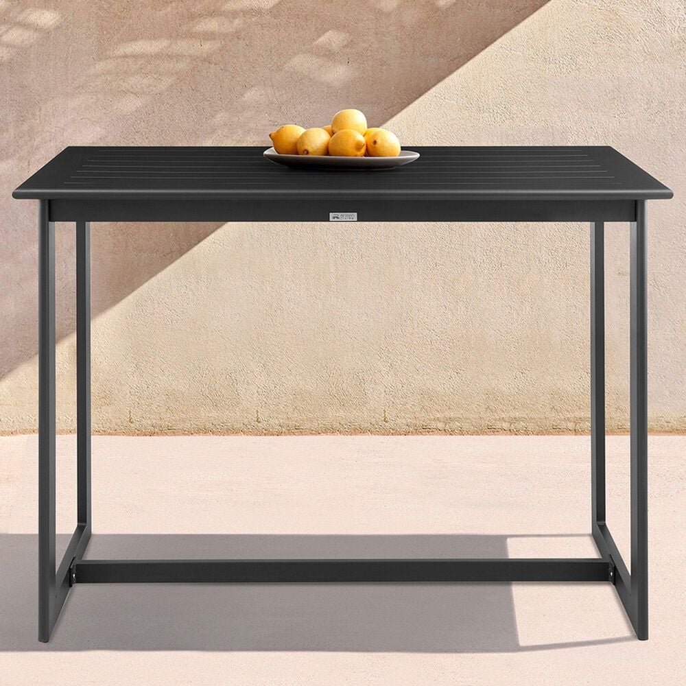 Blue River Cayman Outdoor Bar Height Dining Table in Black - Table Only, , large