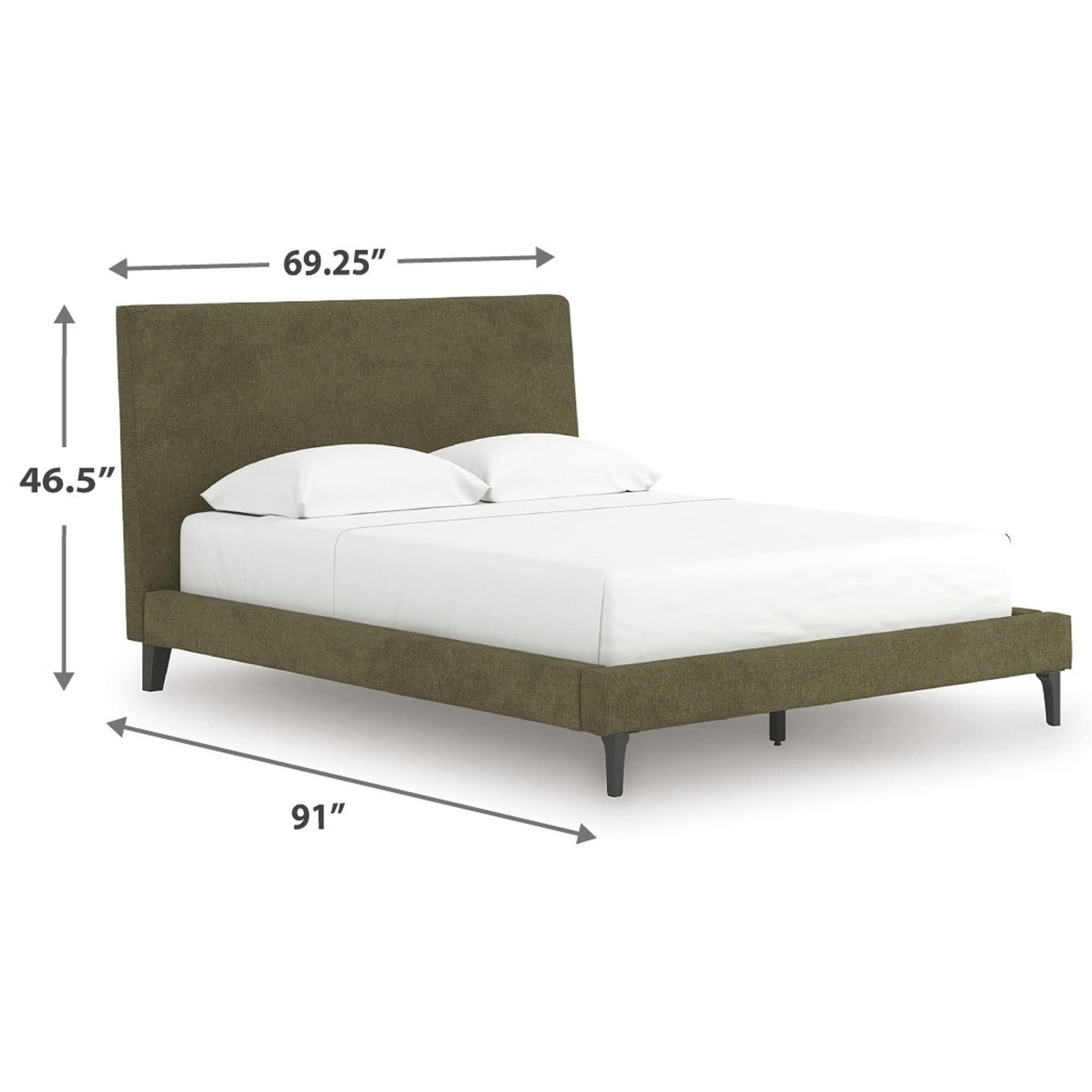 Ashley Chirason Queen Platform Bed in Sage Green