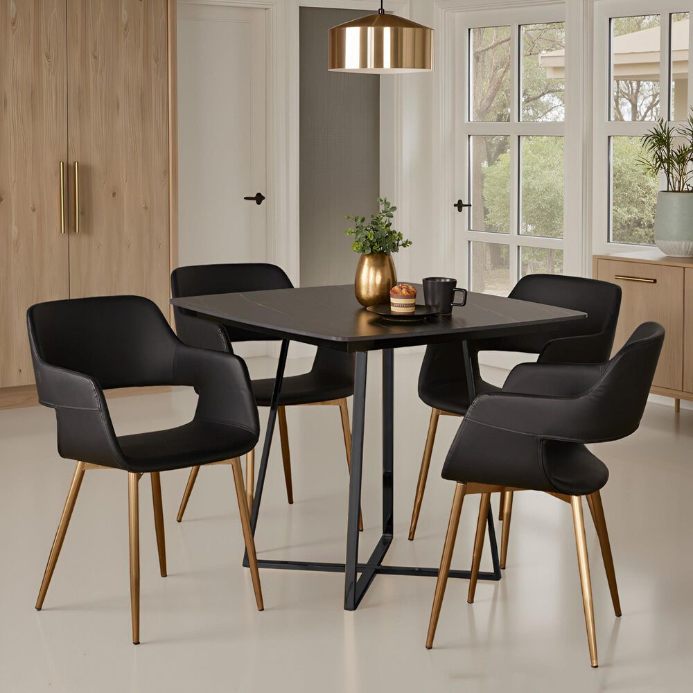 LumiSource Cosmo Square Dinette Table in Black - Table Only, , large