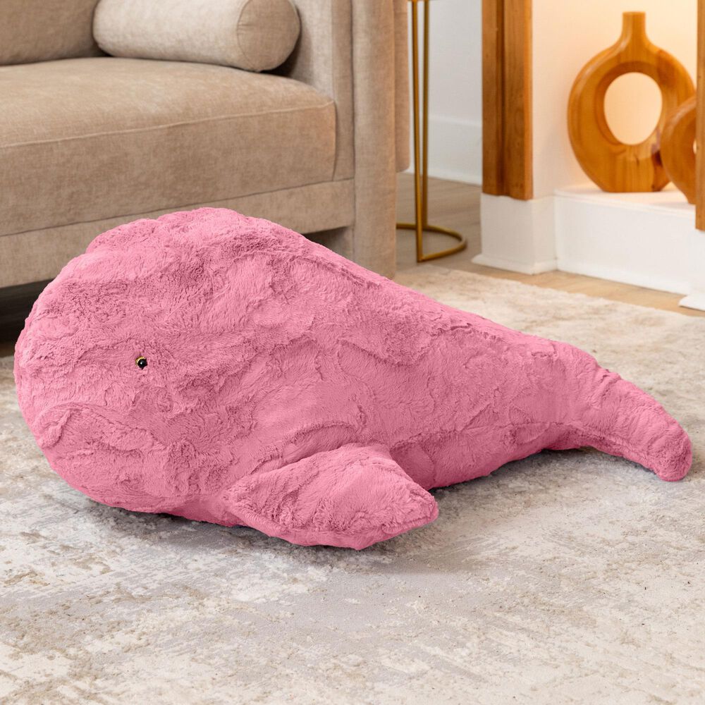 Jaxx Marina The Whale Sea Buddy Large Kids Stuffed Animal Bean Bag in Wild Rose, , large