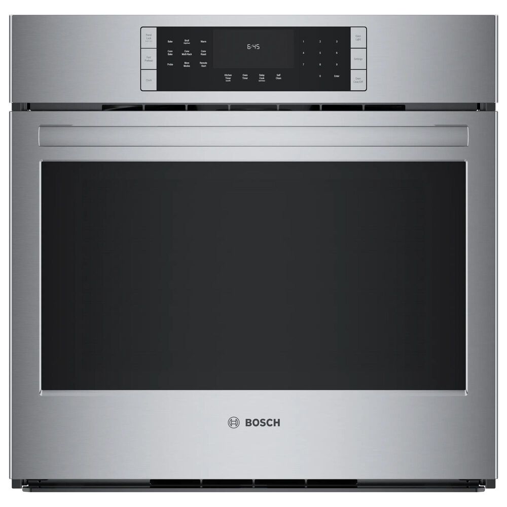 Bosch 800 Series 2-Piece Kitchen Package with Stainless Steel 30&quot; Single Electric Wall Oven and 30&quot; Black Induction Cooktop, , large
