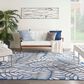 Nourison Aloha ALH18 9"6" x 13" Ivory and Navy Indoor/Outdoor Area Rug, , large