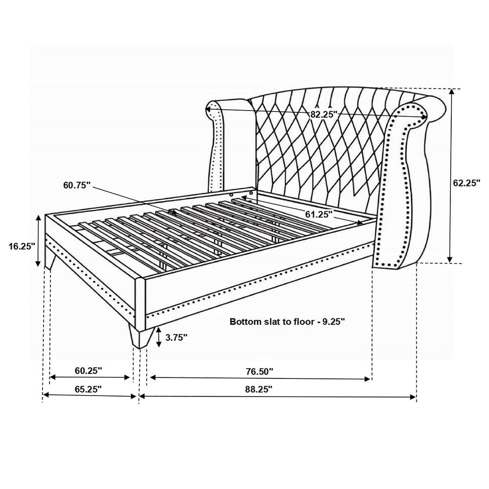 Pacific Landing Barzini Queen Bed in Black/Chrome, , large