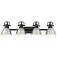 Golden Lighting Duncan 4-Light Vanity Light with Pewter Shade in Matte Black, , large
