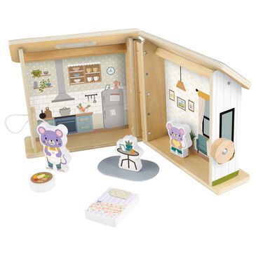 Fisher Price Wooden On-The-Go Play House Dollhouse in Multicolor, , large