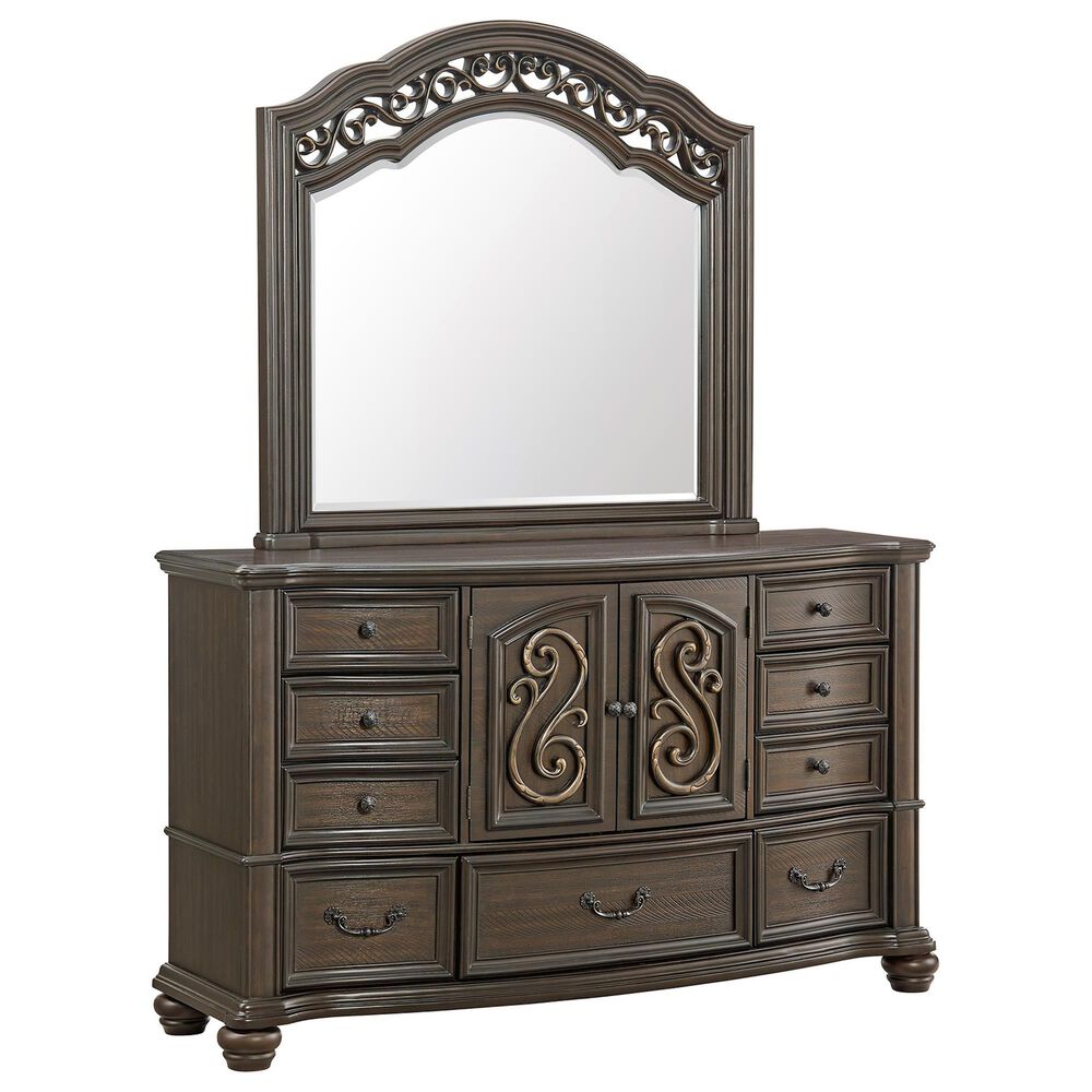 Mayberry Hill Brunswick 5-Piece King Panel Bedroom Set in Mahogany, , large