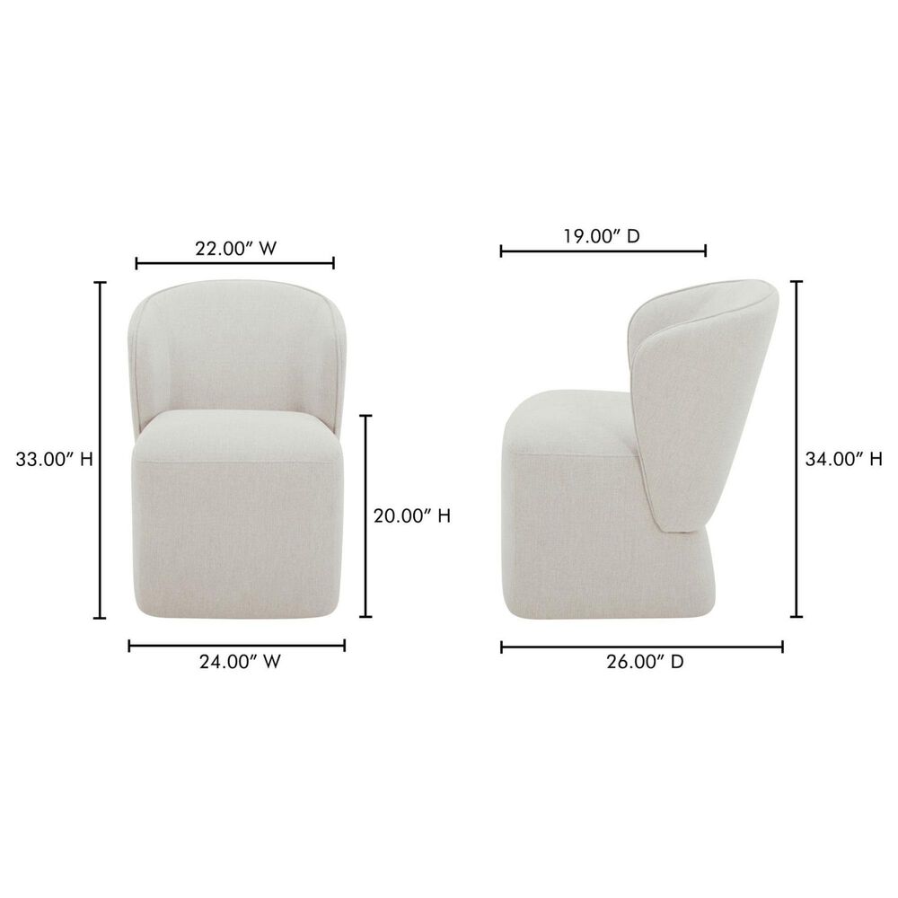 Moe&#39;s Home Collection Larson Rolling Side Chair in Heather Grey, , large
