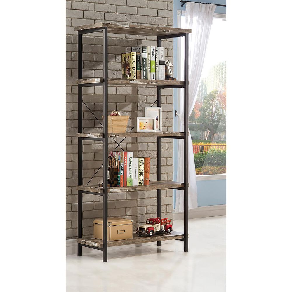 Pacific Landing Skeleton Bookcase in Salvaged Cabin and Black, , large