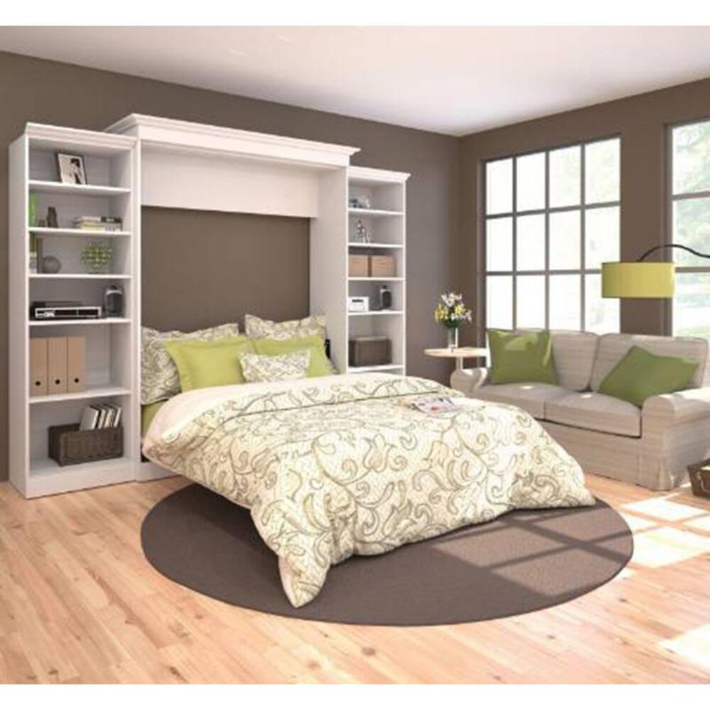 Bestar Versatile 115" Queen Wall Bed Kit in White Nebraska Furniture Mart