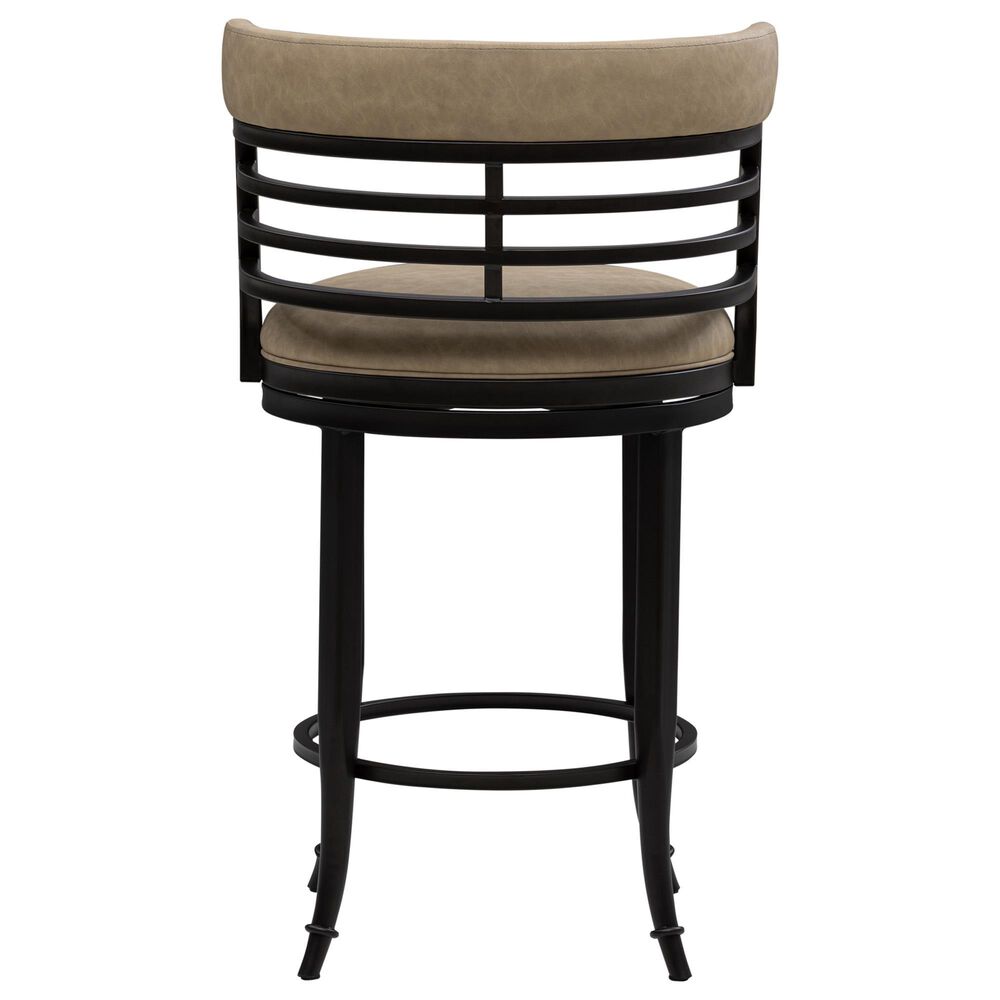 Armen Living Telia Counter Height Stool with Mushroom Brown Upholstery in Dark Brown, , large