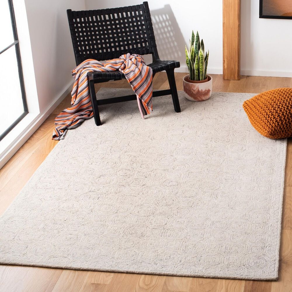 Safavieh Micro-Loop 5&#39; x 8&#39; Silver and Grey Area Rug, , large