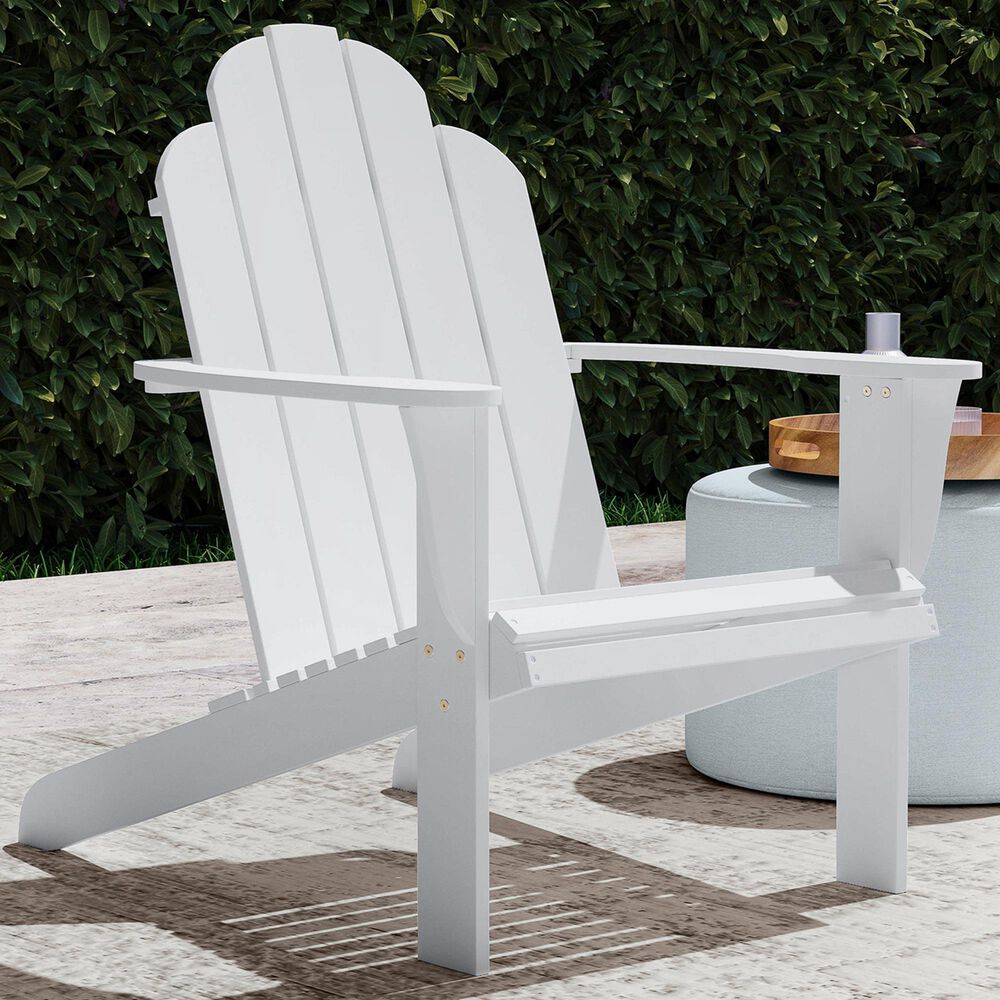 Linon Home Decor Adirondack Patio Chair in White, , large