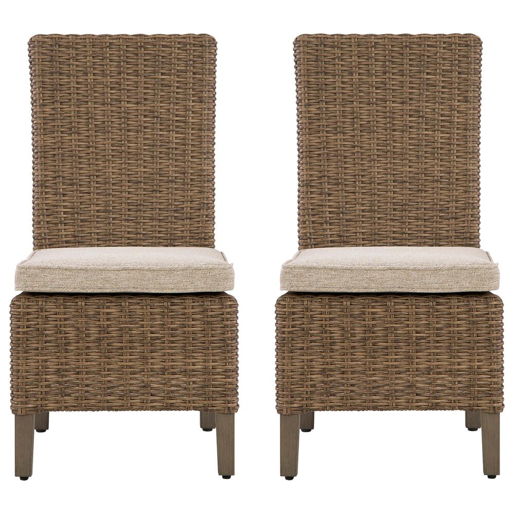 Ashley Laguna Heights Patio Side Chair with Cushion in Beige (Set of 2), , large