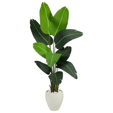 Nearly Natural Inc 5.5" Travelers Palm Tree with Planter in Green, , large