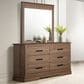 New Heritage Design Coventry Hall 6-Drawer Dresser and Mirror in Pecan, , large
