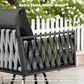 HOMLUX 6-Piece Patio Conversation Set with Woven Sling Fabric in Black, , large