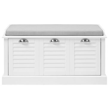 Crosley Furniture Ellison Storage Bench in White, , large