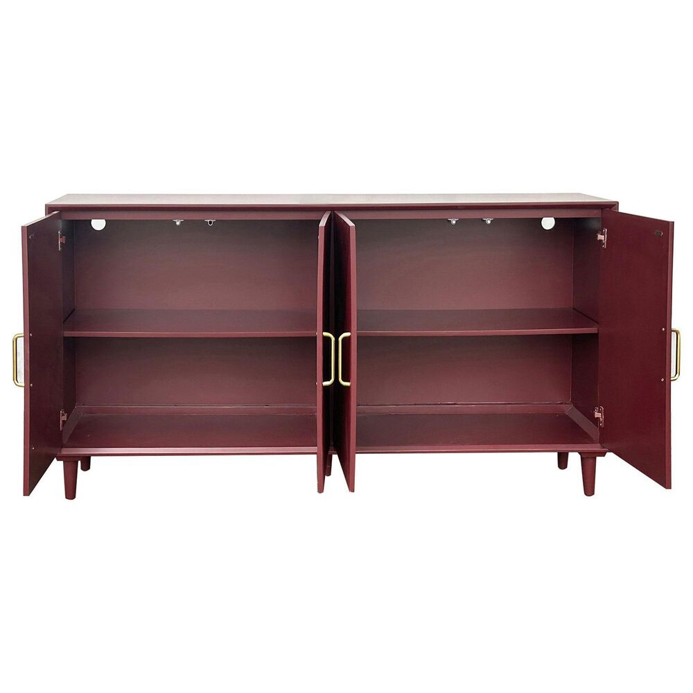 Slatehouse Arvada 4-Door Sideboard in Merlot, , large