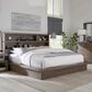 Riva Ridge Modern Loft Queen Bookcase Platform Bed in Greystone, , large
