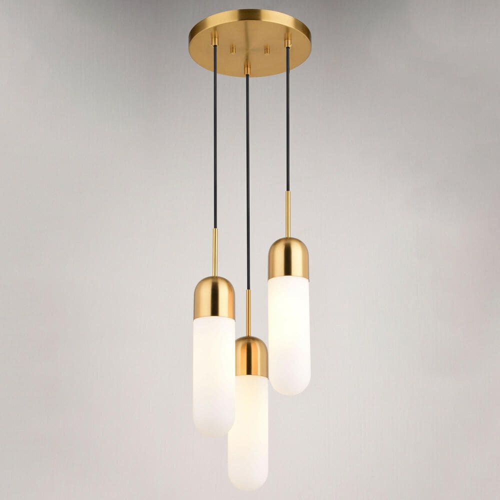 Vaxcel International Co. Ltd. Thalia 3-Light Pendant in Antique Gold, , large