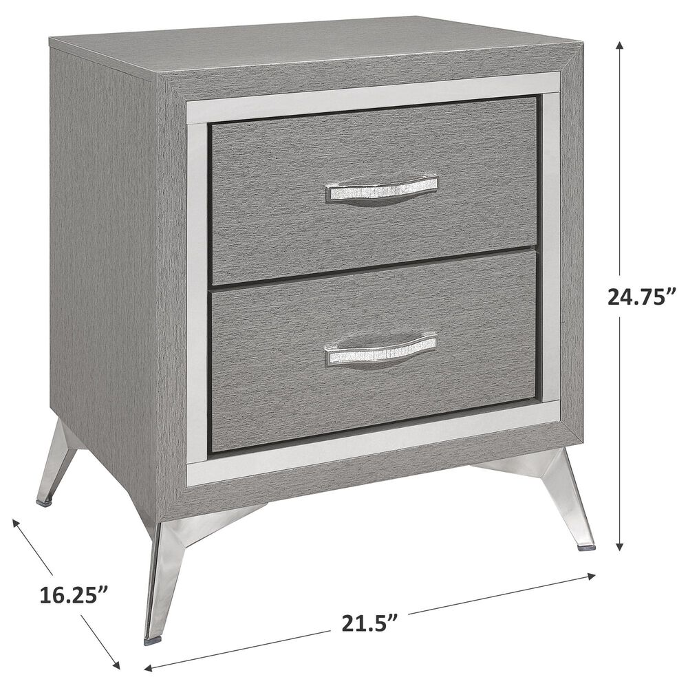 New Heritage Design Huxley 2-Drawer Nightstand in Gray, , large