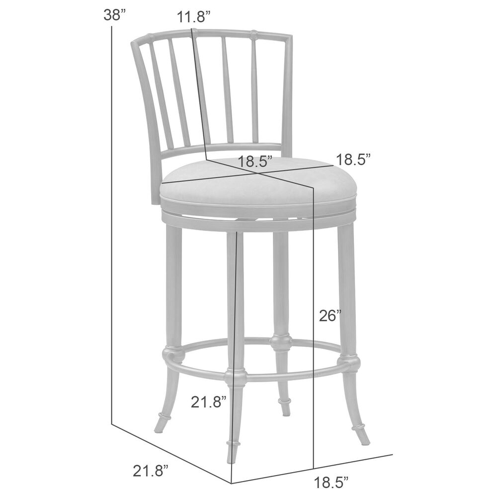 Armen Living Vince Swivel Counter Stool in Mushroom Brown, , large