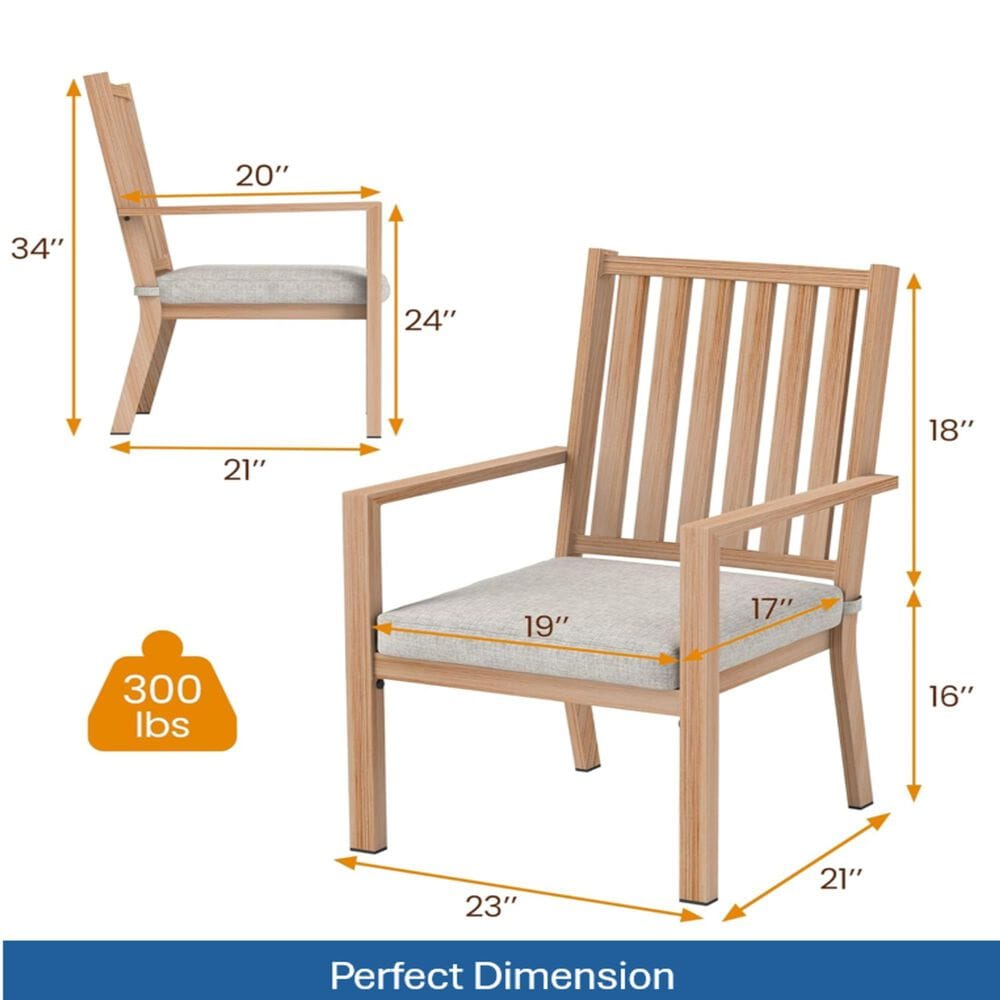 Hearth and Haven Outdoor All-Weather Aluminum Dining Chair in Gray (Set of 2), , large