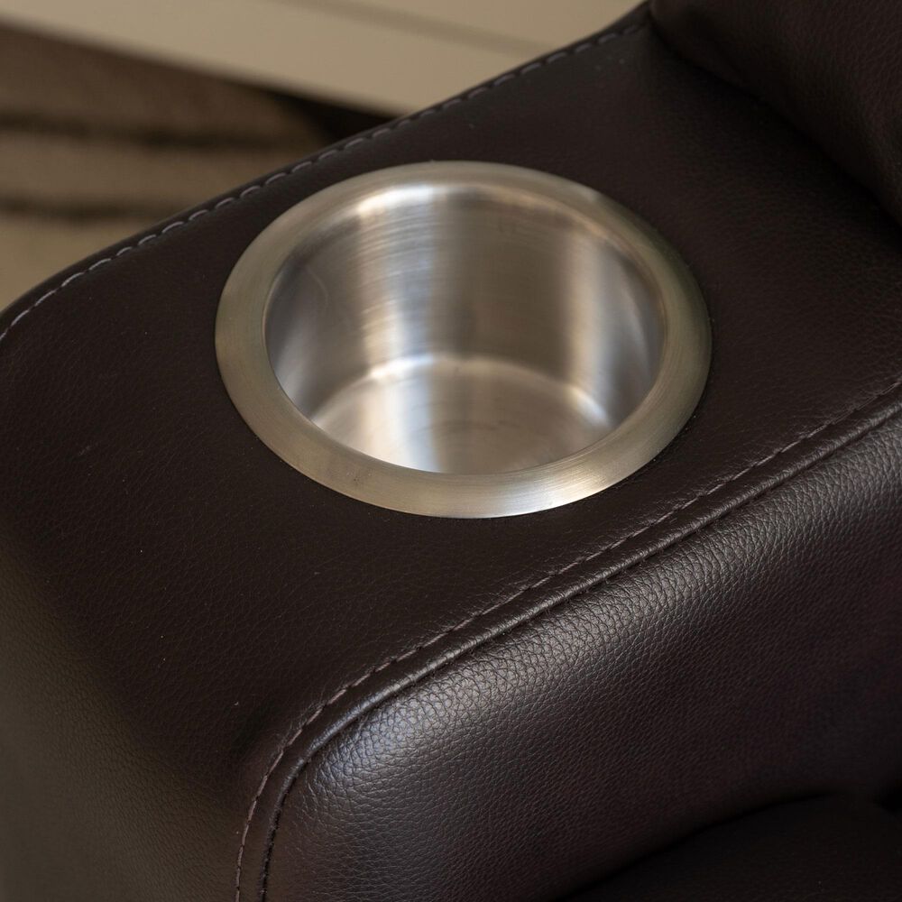 Linon Home Decor Peoria Power Lift Recliner in Chocolate, , large