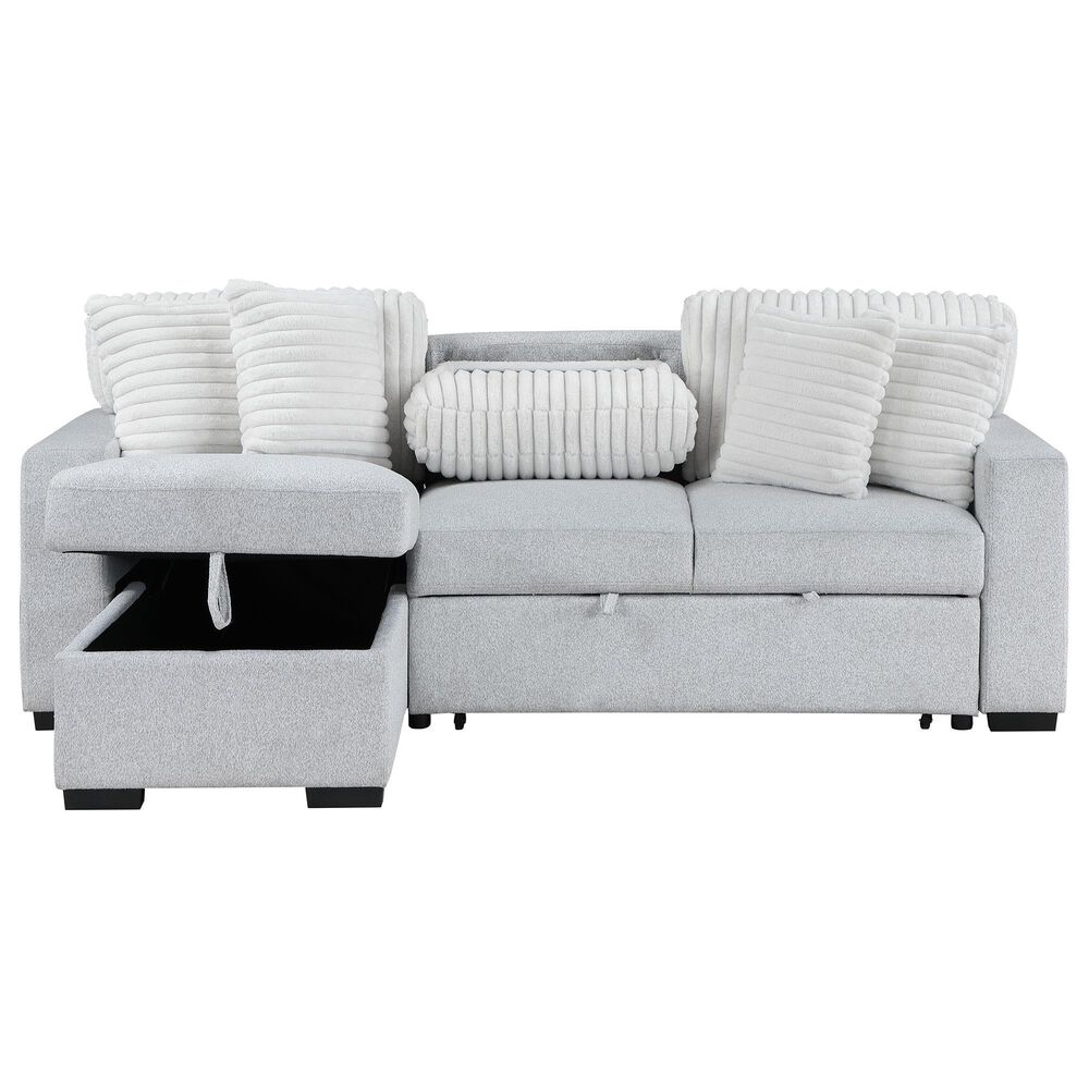 Global Furniture USA Stationary Sofa Sleeper with Reversible Chaise in Grey, , large