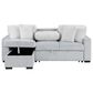 Global Furniture USA Stationary Sofa Sleeper with Reversible Chaise in Grey, , large