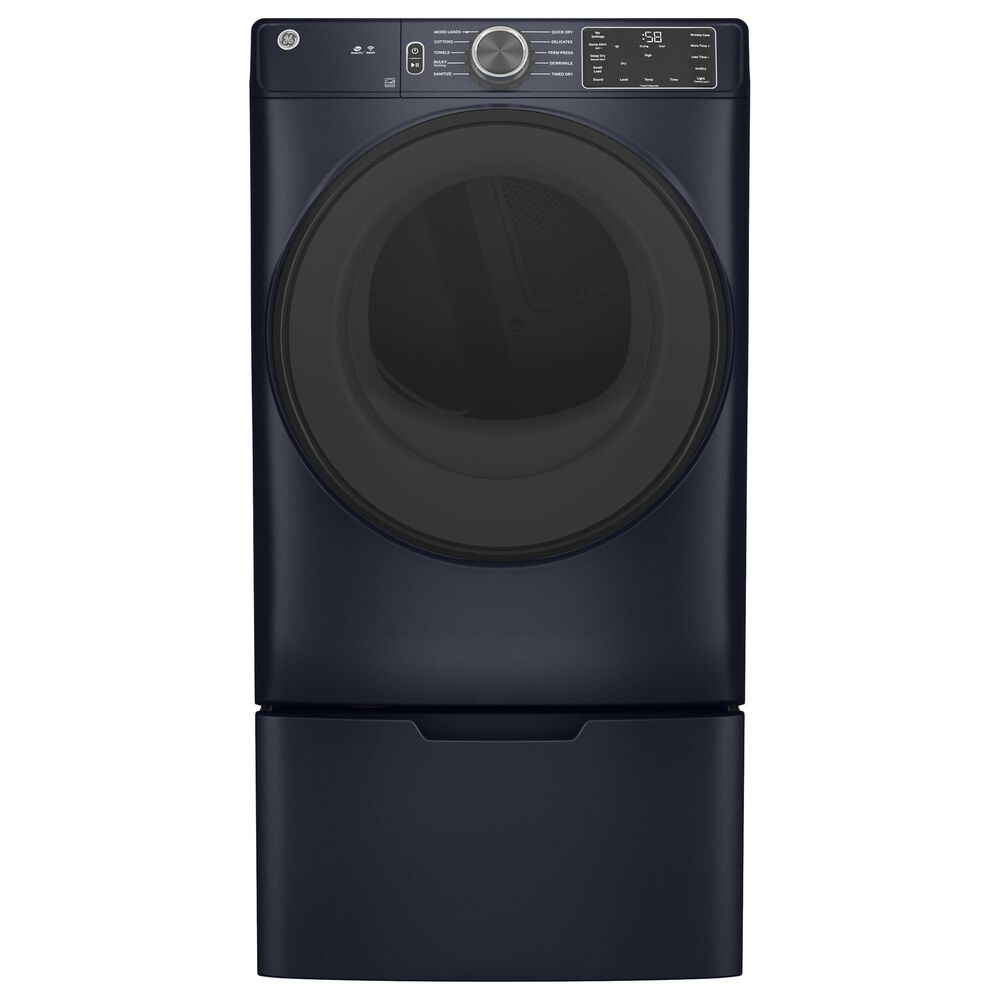 GE Appliances 7.8 Cu. Ft. Smart Front Load Electric Dryer with Sanitize Cycle in Sapphire Blue, , large
