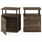 HOMLUX 3-Tier Utility Design End Table with Door in Columbia Walnut and Black (Set of 2), , large