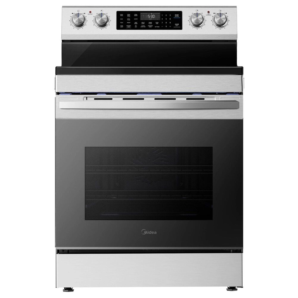 Midea 30" Freestanding Electric Range with 5 Burners and Air Fry in Stainless Steel, , large