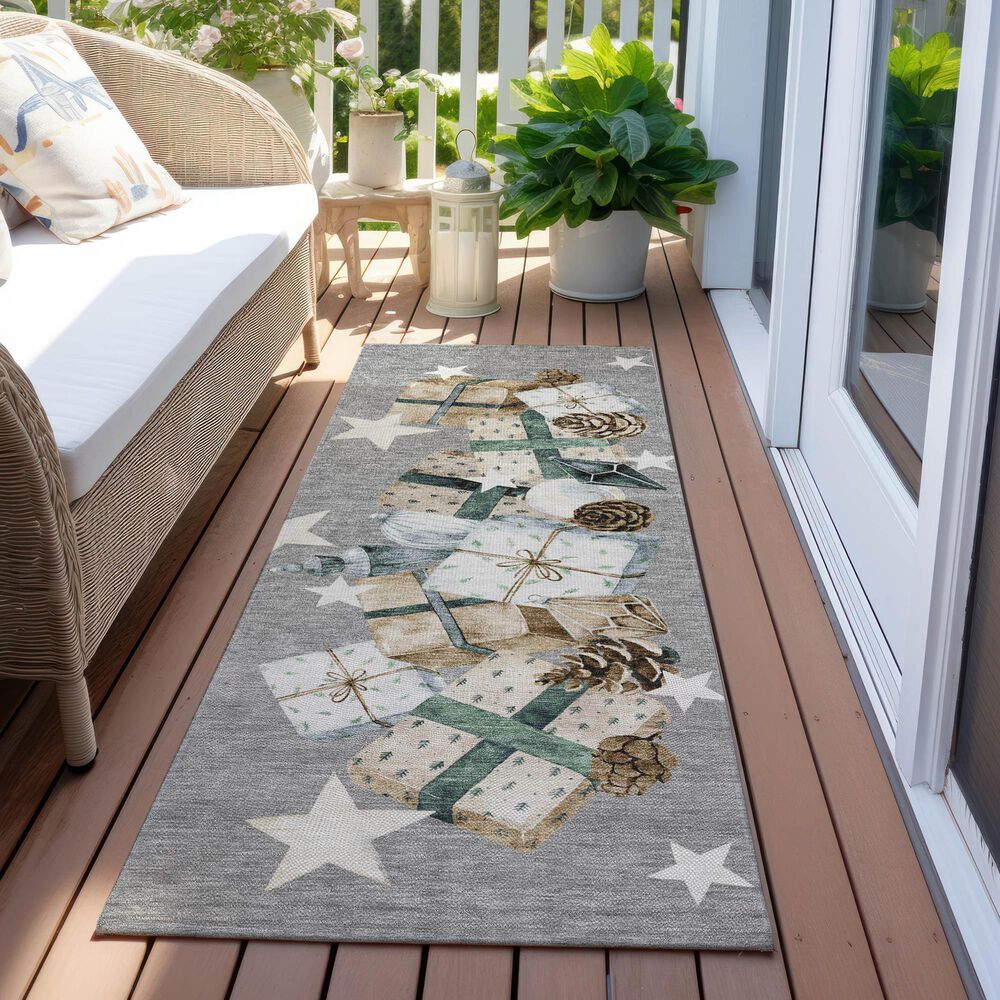 Dalyn Rug Company Wonderland WN33 2&#39;3&quot; x 7&#39;6&quot; Gray Indoor/Outdoor Runner, , large