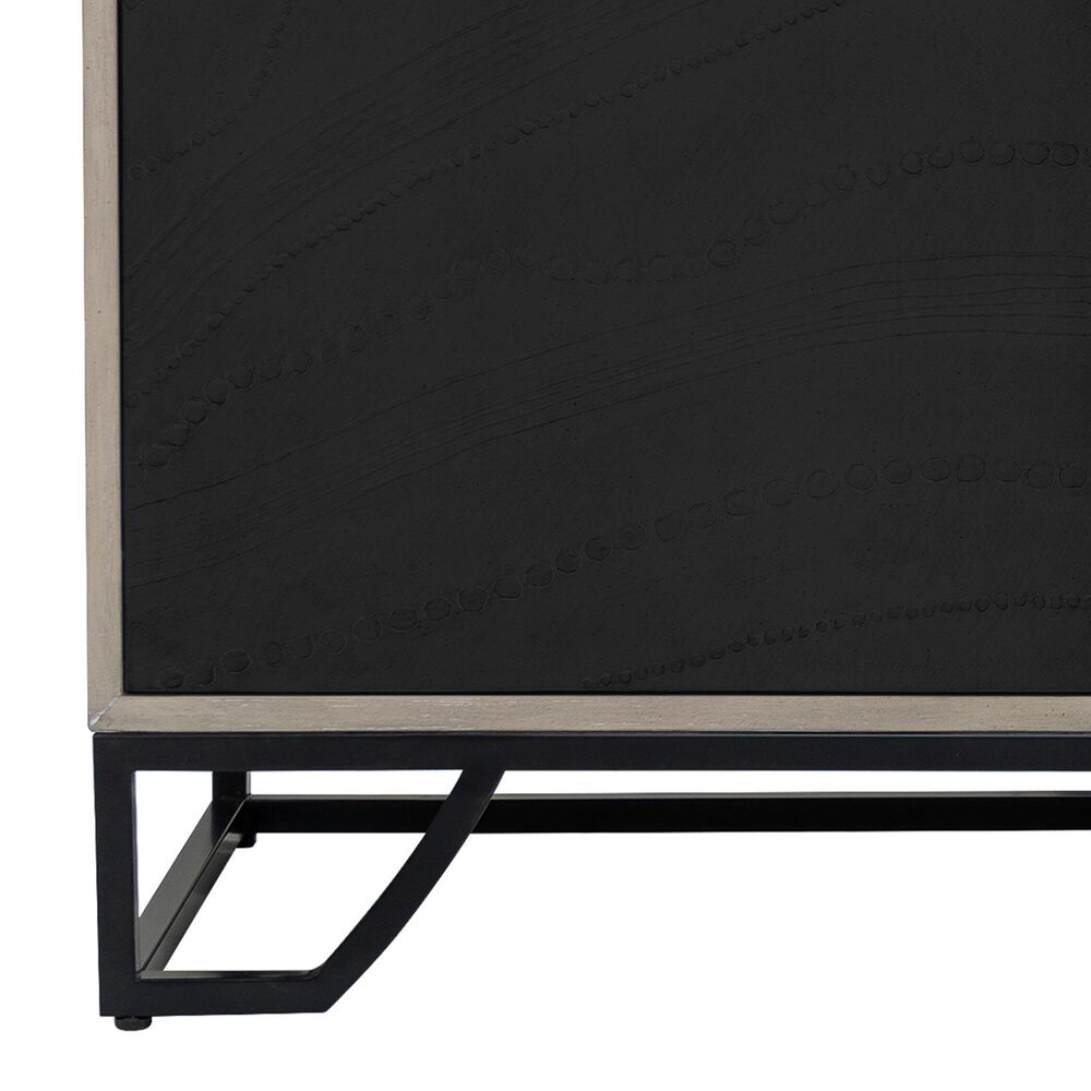 Bassett Mirror Company Ripple Effect 3-Door Server in Smokey Mocha and High Gloss Black, , large