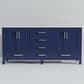 Lexora Home Jacques 72" Double Bathroom Vanity in Navy Blue with 2 cm White Carrara Marble Top and Rectangular Sinks, , large