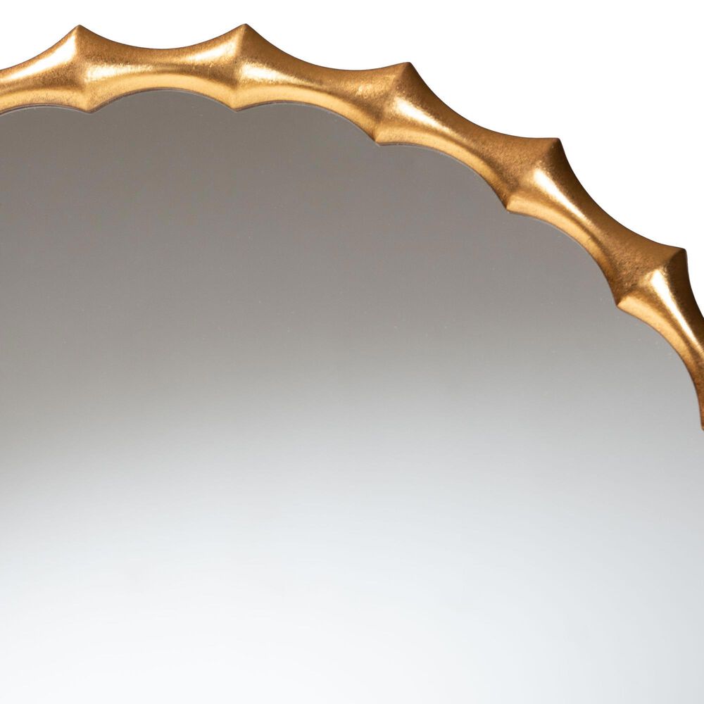 Baxton Studio Everette Bamboo-Border Accent Wall Mirror in Antique Gold Leaf, , large
