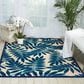 Nourison Aloha Floral 5"3" x 7"5" Navy Indoor/Outdoor Area Rug, , large