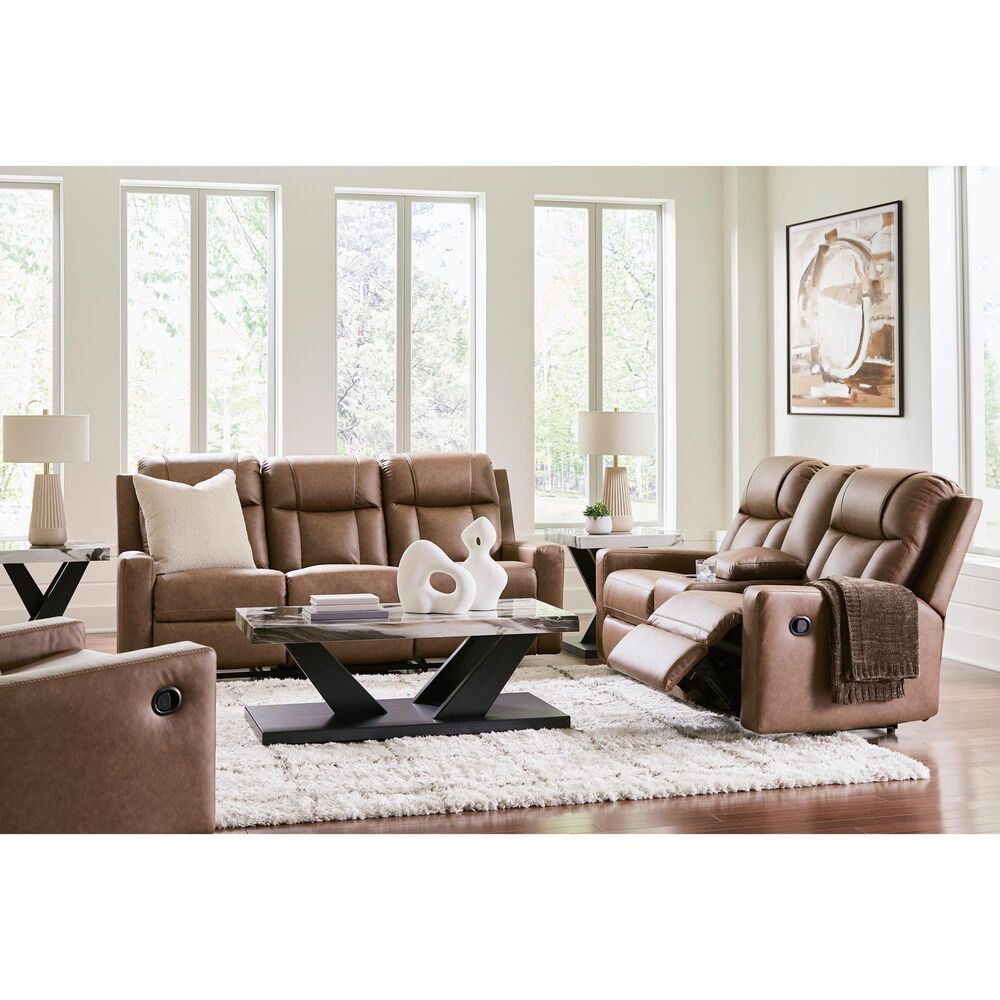 Ashley Mackmenville Manual Reclining Sofa in Caramel, , large