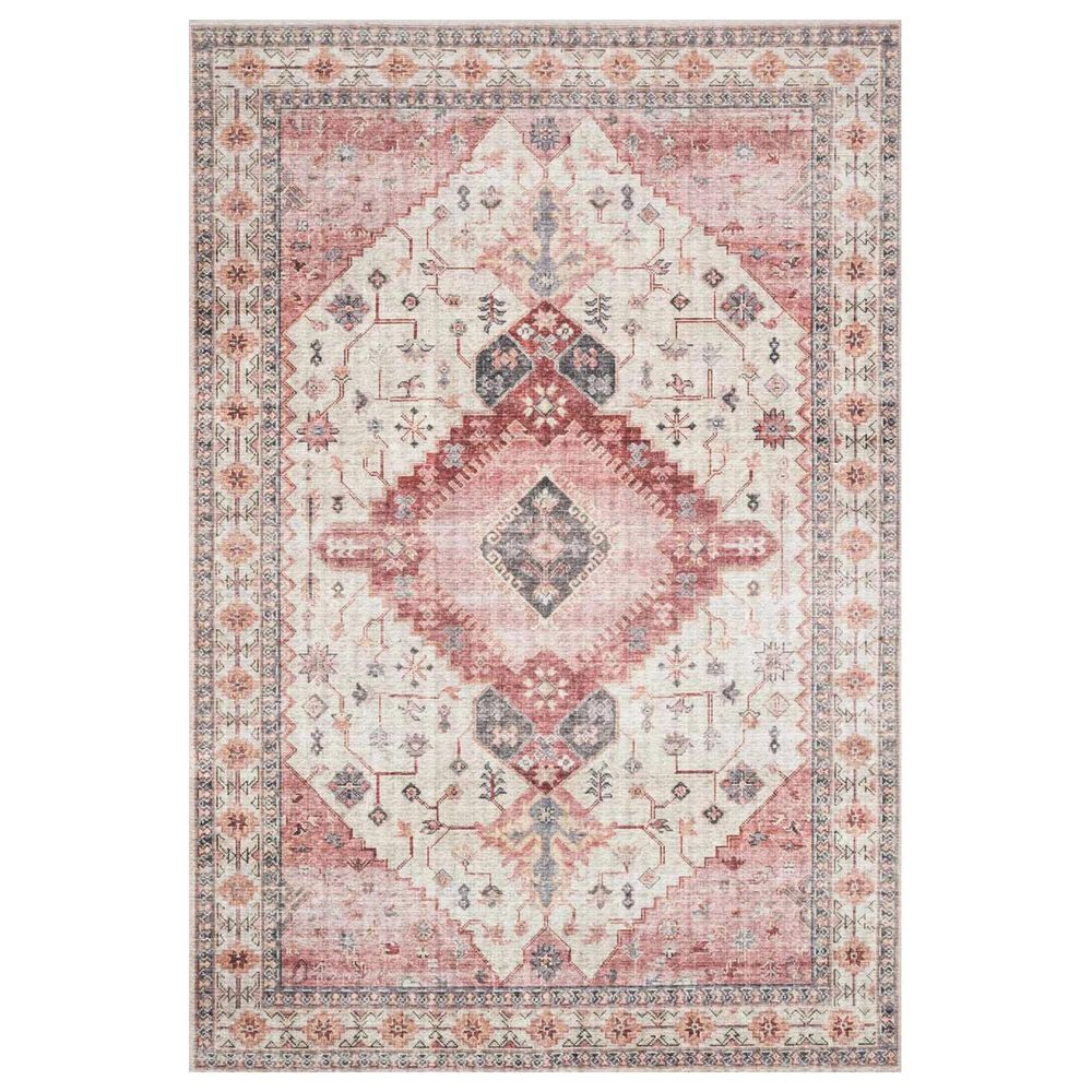 Loloi II Skye SKY-02 9" x 12" Ivory and Berry Area Rug, , large