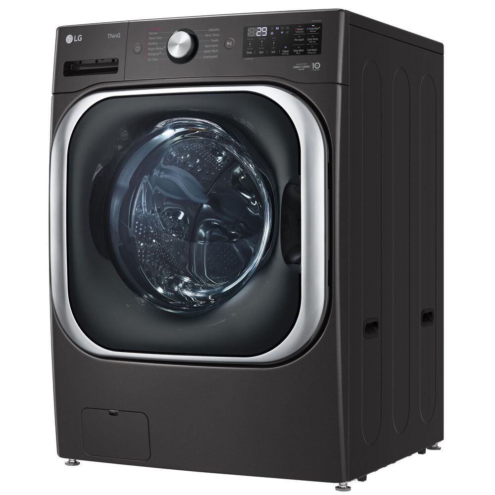 LG 5.2 Cu. Ft. Front Load Washer with Steam and TurboWash in Black Steel, , large