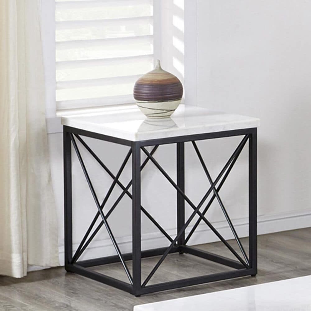Crystal City Skyler End Table in White, , large