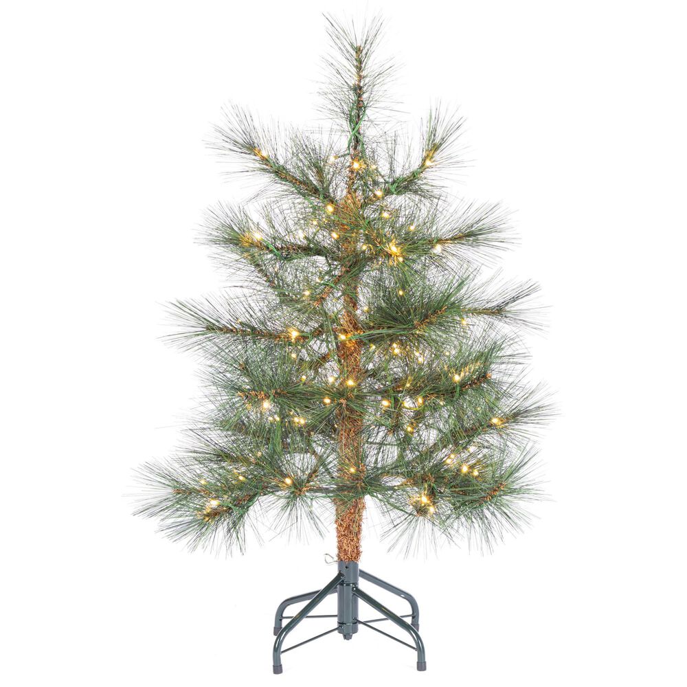 The Gerson Company 3' Pre-Lit Hard Needle Tips Hinged Tree in Green, , large